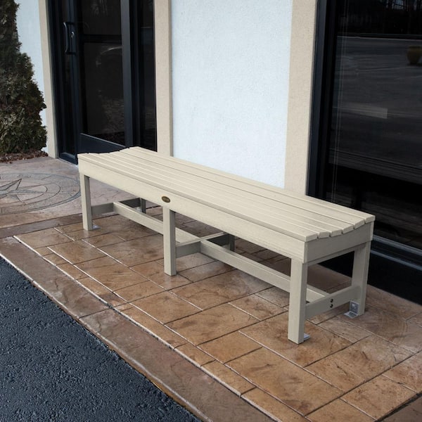 Weldon 71 in. 3-Person Whitewash Plastic Outdoor Bench