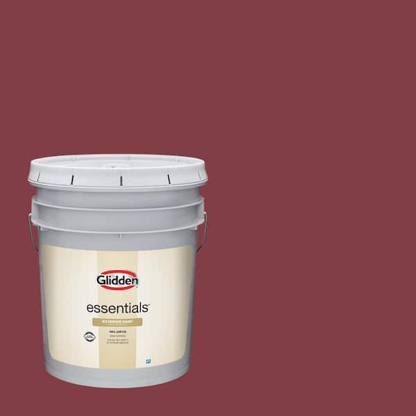 Glidden Essentials 5 gal. PPG1052-7 Ruby Lips Satin Exterior Paint
