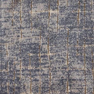 Ferndale - Granite - Blue 13.2 ft. 44 oz. Polyester Pattern Installed Carpet