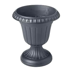 Traditional 16 in. x 18 in. Gray Plastic Urn