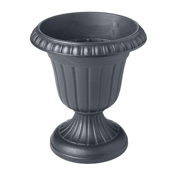 Arcadia Garden Products Traditional 13 in. x 15 in. Gray Plastic Urn