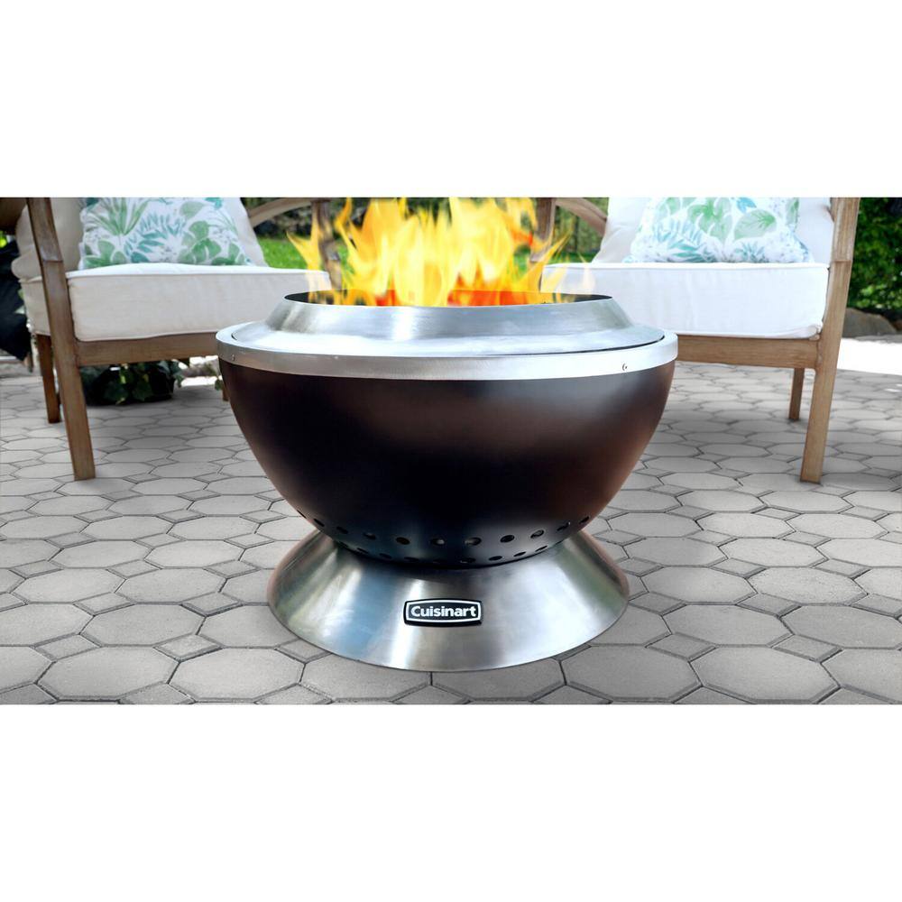 Cuisinart 25" Black Stainless Steel Smokeless Fire Pit
