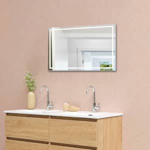 Luminous 36 in. W x 24 in. H Rectangular Frameless LED Mirror Dimmable Defog Wall-Mounted Bathroom Vanity Mirror