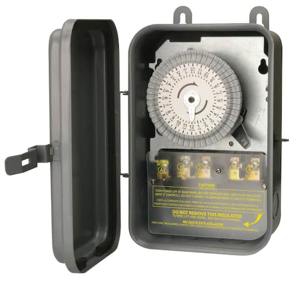 Woods 40-Amp 120-Volt DPST 24-Hour Mechanical Time Switch with Metal Outdoor Enclosure