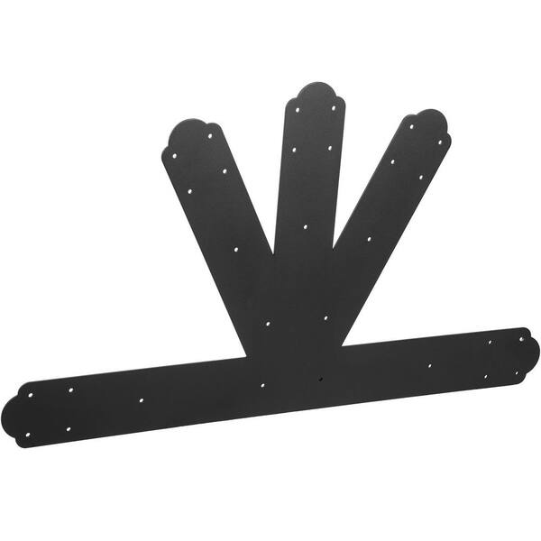 SVOPES Black Powder-Coated Steel Gable Plate, 6:12 Pitch Bracket, 4 mm Decorative Truss Connector with Bolts for Wooden Beam