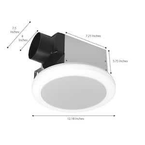 80 CFM 1.5 Sones Ceiling Bathroom Exhaust Fan with Bluetooth Speaker and Adjustable CCT LED Lights and Night Light