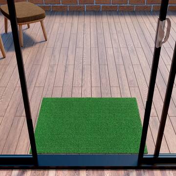 Turf Collection Waterproof Solid Grass 22x30 Indoor/Outdoor Artificial Grass Doormat, 22 in. x 31 in., Green