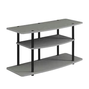 Designs2Go 42 in. Gray/Black Wide TV Stand Fits up to 43 in. TV with 3-Tiers