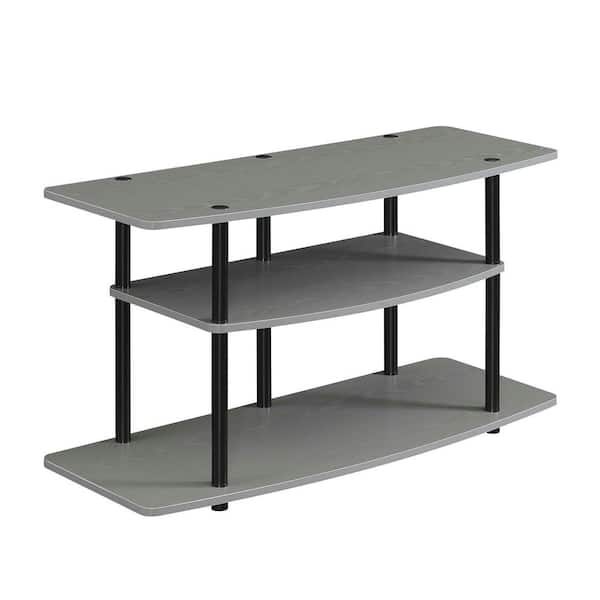 Convenience Concepts Designs2Go 42 in. Gray/Black Wide TV Stand Fits up to 46 in. TV with 3-Tiers