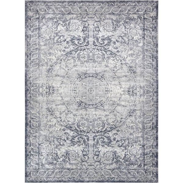 Unique Loom Chateau Grant Dark Blue 9' 0 x 12' 0 Area Rug