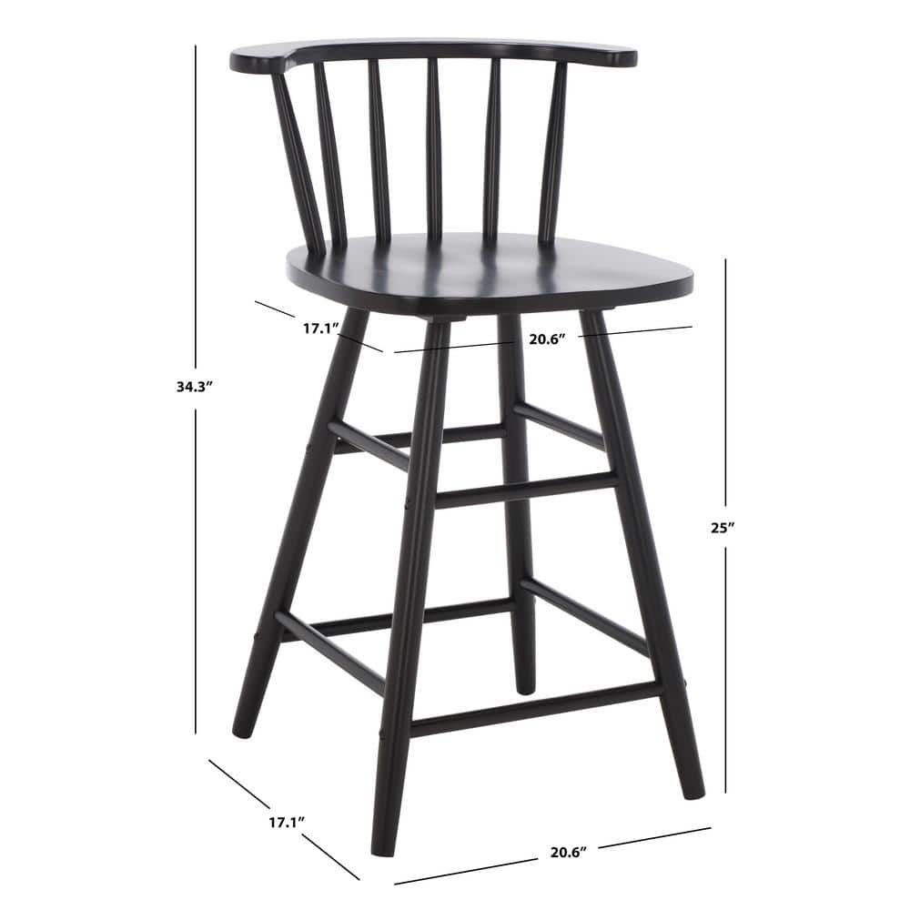 Jay Black Wood and Metal Counter Stool