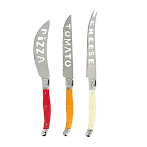 French Tuscan Sunset Home 3-Piece Laguiole Pizza, Tomato, and Cheese Knife Set