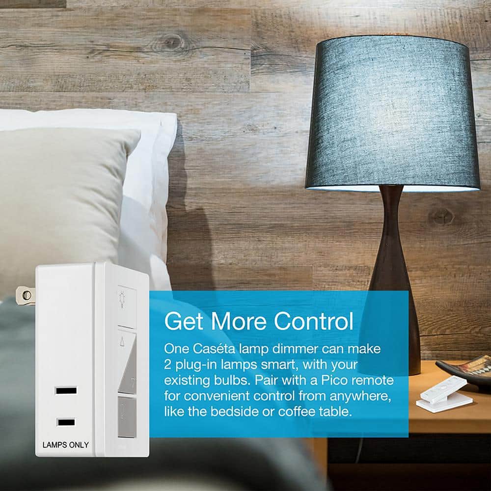 Lutron White Wireless Smart Dimmer Switch with Remote Control