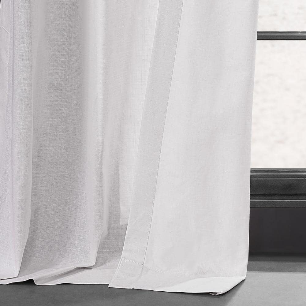 Prime White Cotton Grommet Light-Filtering Curtain Pair, 50W x 96L