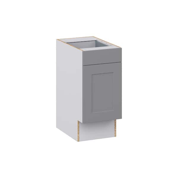 J COLLECTION Roseland 15 in W x 24 in D x 32.5 in. H Assembled Shaker Accessible ADA Base Kitchen Cabinet in Slate Gray with Drawer