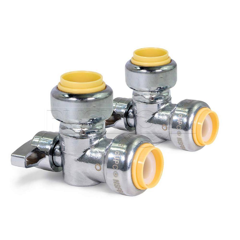 1/2 in. Push to Connect x 1/2 in. Push 1/4 Turn Angle Stop Valve Water Shut Off Chrome pack of 2 price history on PriceWatchPro