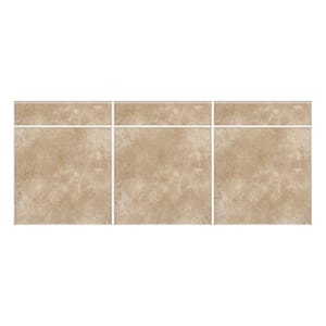 Catalina Canyon Noce 3 in. x 12 in. Porcelain Bullnose Floor and Wall Tile (0.25702 sq. ft. / piece)