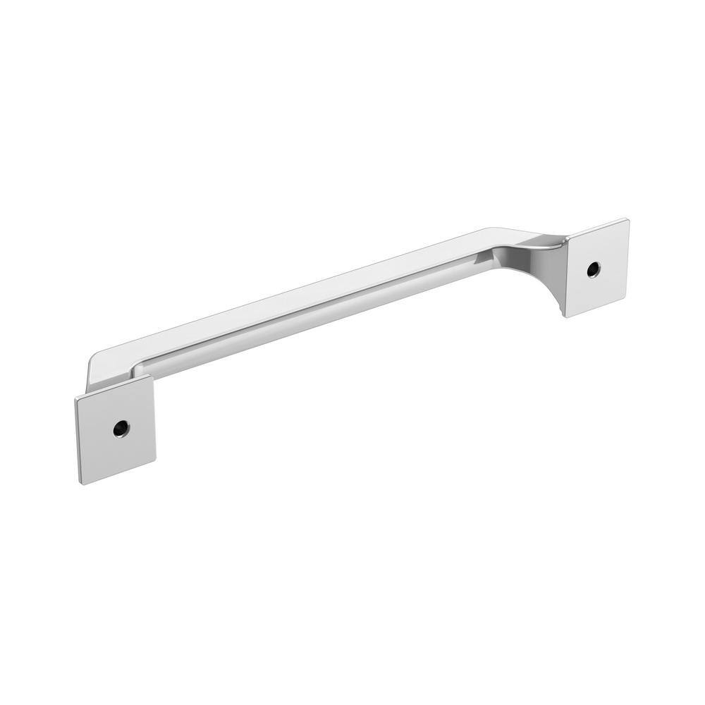 Polished Chrome 6-5/16 Inch Modern Cabinet Pull Bar