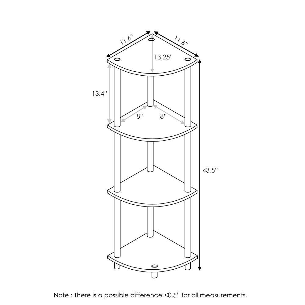 Black and Gray 4-Tier Corner Display Rack