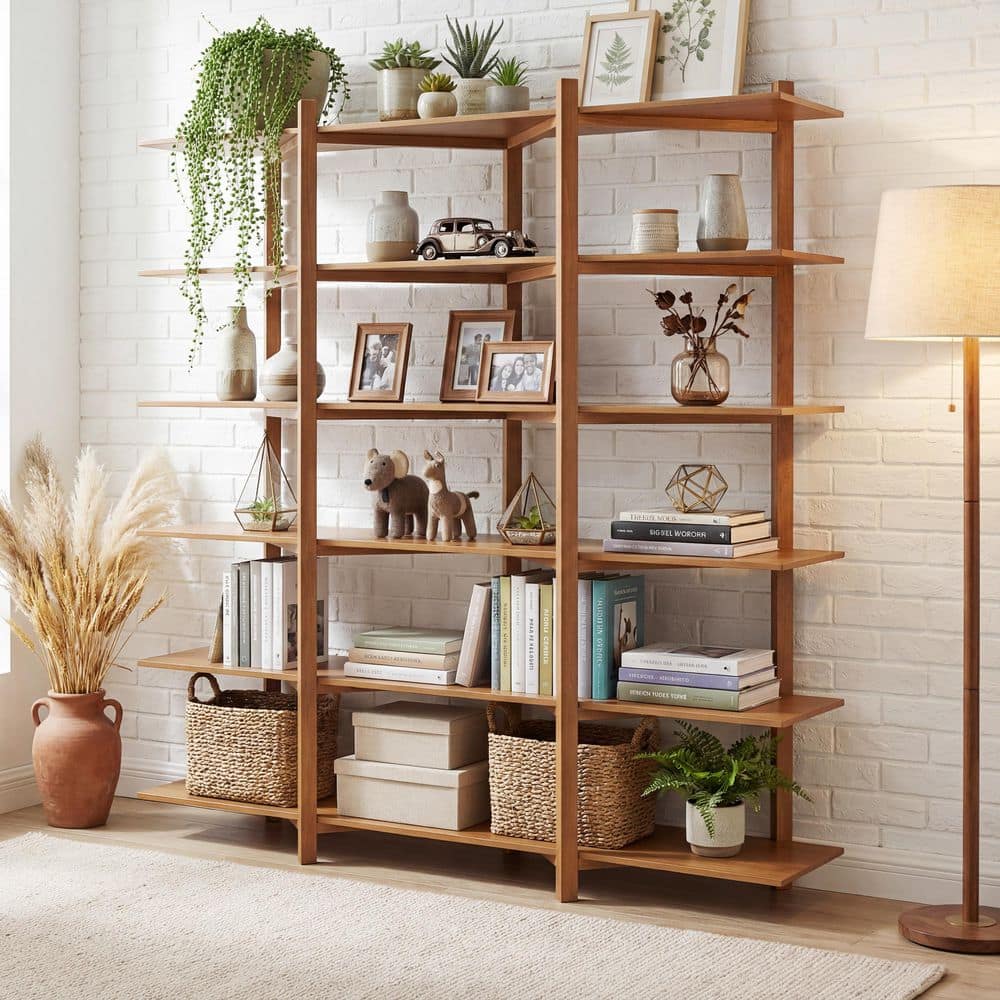 CHRISTOPHER KNIGHT HOME Liubov 68.1 in. Tall Brown Wood 6-Shelf