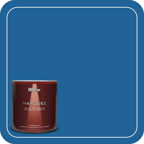 BEHR MARQUEE 1 qt. #570B-7 Cobalt Glaze Matte Interior Paint & Primer