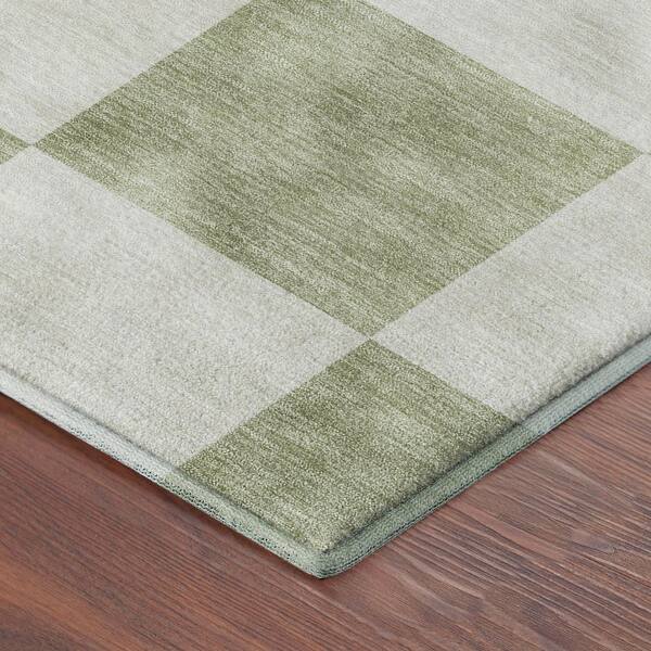 Mayfield Premium Machine Washable Abstract AMF2345 Aloe 10 ft. x 14 ft. Area Rug