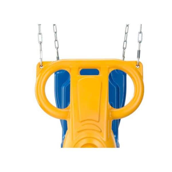 ErgoGlide Single-Child HDPE Swing in Blue and Yellow