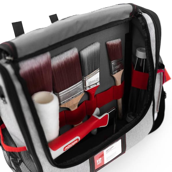 HANDY 15 in. 4-Pocket Gray Waterproof Painter's Tool Bag 8300
