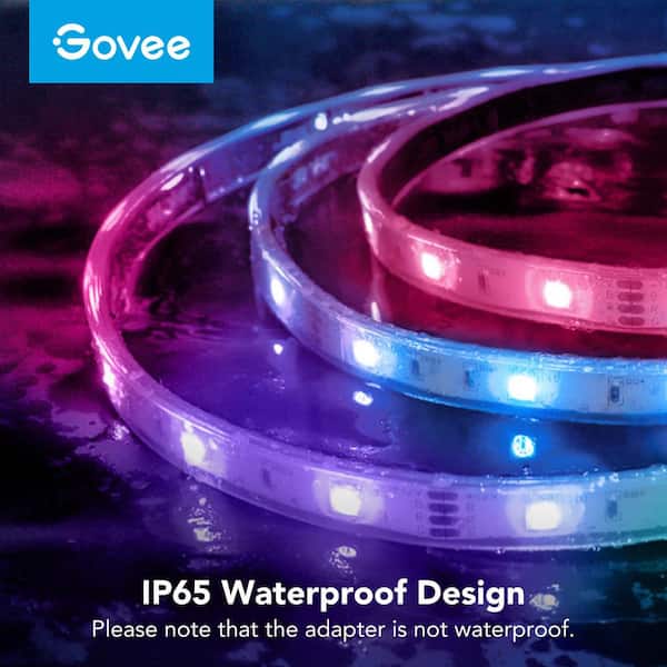 RGBIC 36-Watt Equivalent 32.8 ft. Integrated LED Smart Color Changing Outdoor Black Wi-Fi Enabled Strip Light (1-Strip)