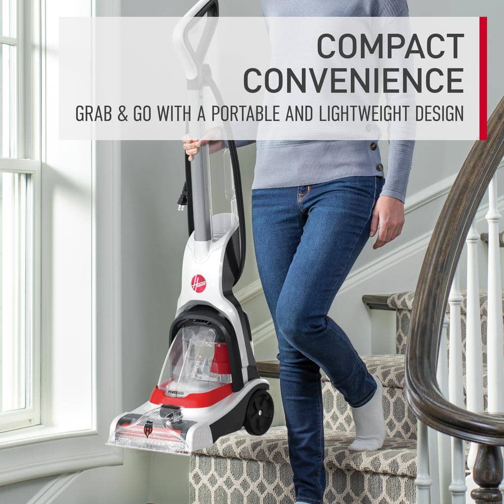 Hoover White Compact Upright Carpet Shampooer with Heated Cleaning