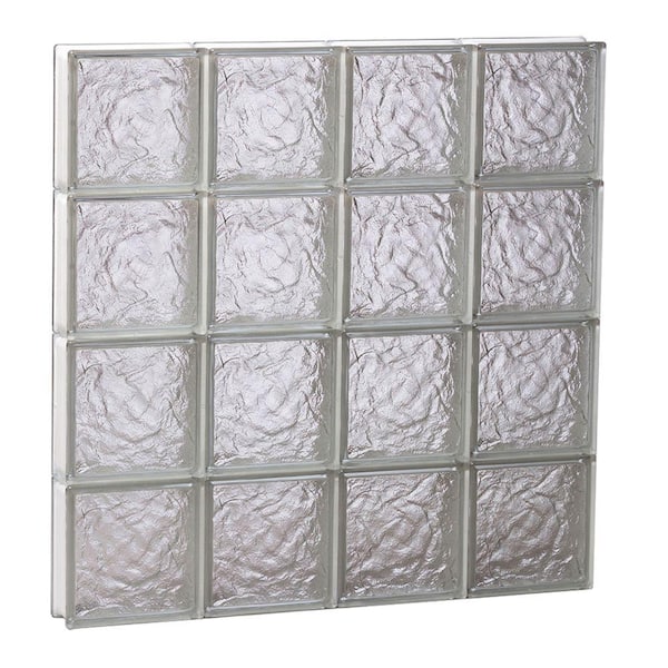 Clearly Secure 31 in. x 31 in. x 3.125 in. Frameless Ice Pattern Non-Vented Glass Block Window