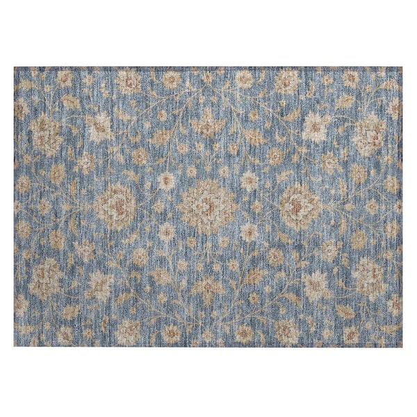 Chantille Machine Washable Indoor/Outdoor Abstract ACN3132 Denim 2 ft. x 3 ft. Accent Rug