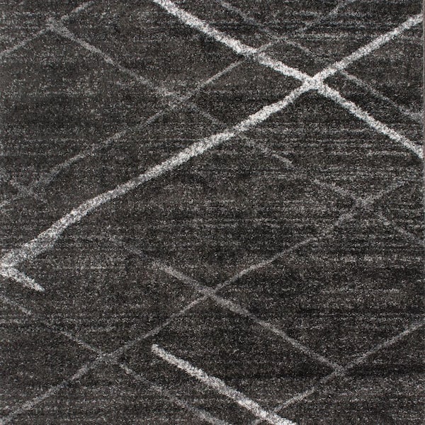 nuLOOM Thigpen Contemporary Stripes Dark Gray 4 ft. Square Rug