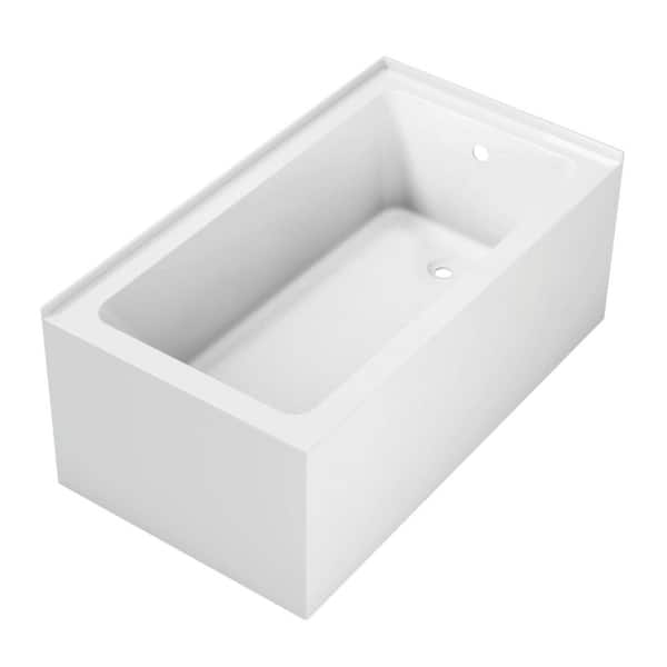 Aqua Eden 54 in. x 30 in. Acrylic Rectangular Alcove Soaking Bathtub with Right Drain in White