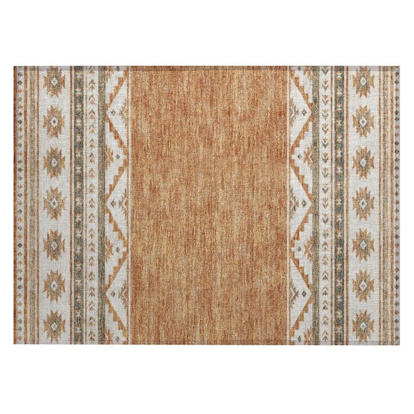 Chantille Machine Washable Indoor/Outdoor Abstract ACN3075 Copper 3 ft. x 4 ft. Area Rug