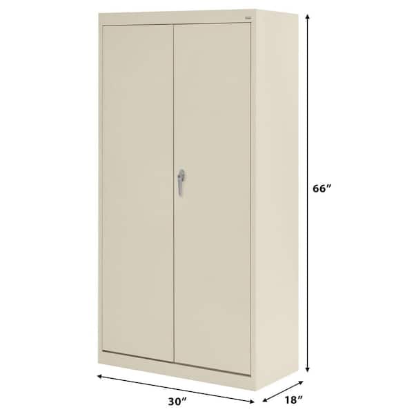 Value Line Series 3-Shelf 24-Gauge Garage Freestanding Storage Cabinet in Putty ( 30 in. W x 66 in. H x 18 in. D )