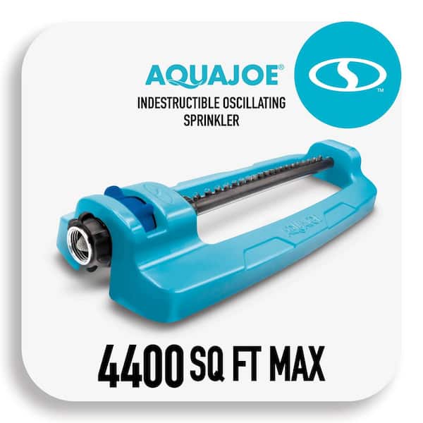 AQUA JOE 4,400 sq. ft. Coverage Indestructible Jumbo Metal Base Oscillating Sprinkler