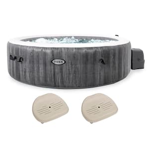PureSpa Plus 6-Person Inflatable Bubble Jet Hot Tub and Slip Resistant Seat (2 Pack)
