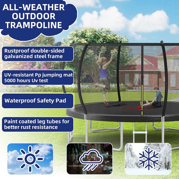 ToolCat 14 ft. Pumpkin Trampoline-6 Legs for Extra Stability, UV