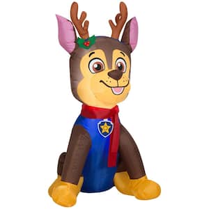 3.5 ft. Tall x 2 ft. Wide Airblown-Chase w/Antlers and Scarf-SM-Nick