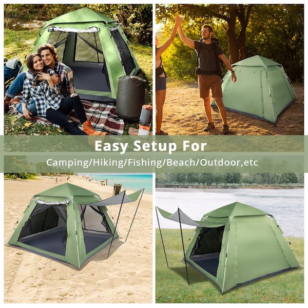 Karl home 4-Person Pop-up Camping Tent with Carry Bag