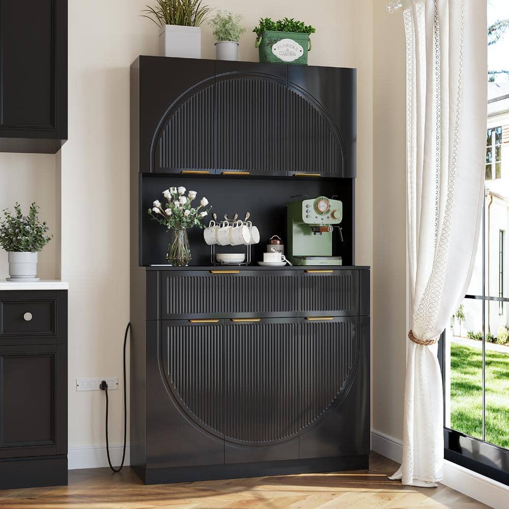 Kitchen Pantry Storage Cabinet with 1 Drawer and 2 Doors of Shelves, Oak price history on PriceWatchPro