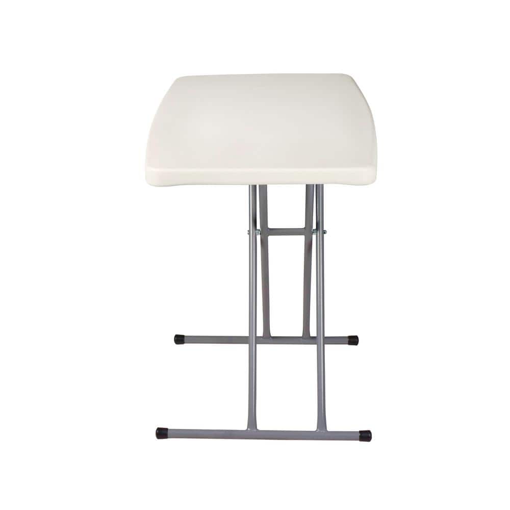 Speckled Gray Adjustable Height Folding Card Table with Steel Frame