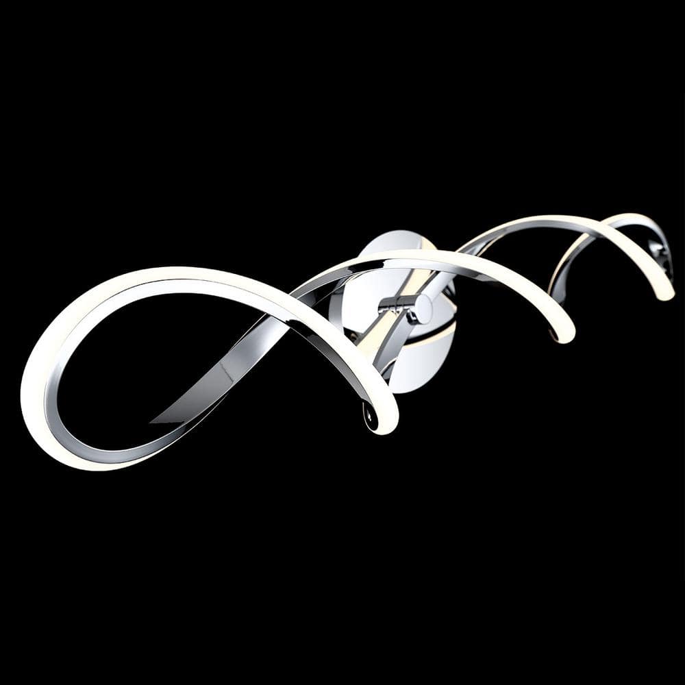 Sleek Chrome Interlace 38" LED Vanity Wall Light with Dimming Feature
