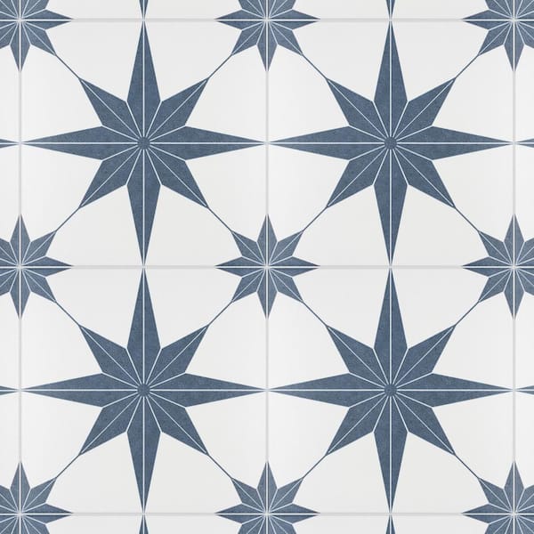 Merola Tile Stella Azul Encaustic 9-3 / 4 in. x 9-3 / 4 in. Porcelain Floor and Wall Tile (0.66 sq. ft./Each)