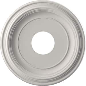 Traditional 13 in. O.D. x 3-1/2 in. I.D. x 1-1/4 in. P Thermoformed PVC Ceiling Medallion UltraCover Satin Blossom White