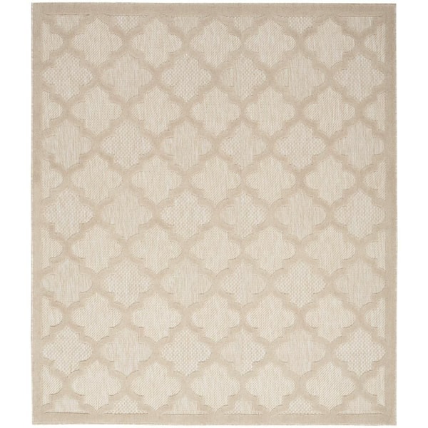 Easy Care Cream 8 ft. x 10 ft. Trellis Contemporary Area Rug