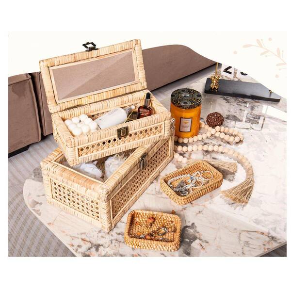 Natural 12.25 in. x 5.25 in. Wood Decorative Boxes TN0306 - The