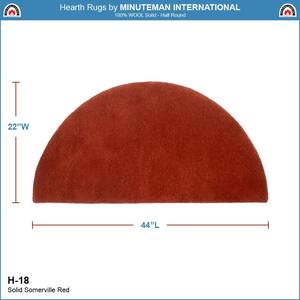 2 ft. x 4 ft. Somerville Half Round Hearth Rug, Red