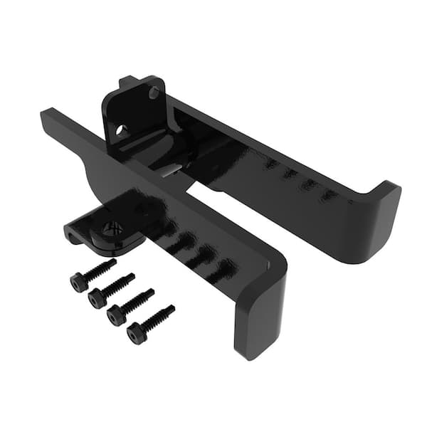 FORTRESS Versai Gloss Black Steel Fence Fork Latch for Drive Gate
